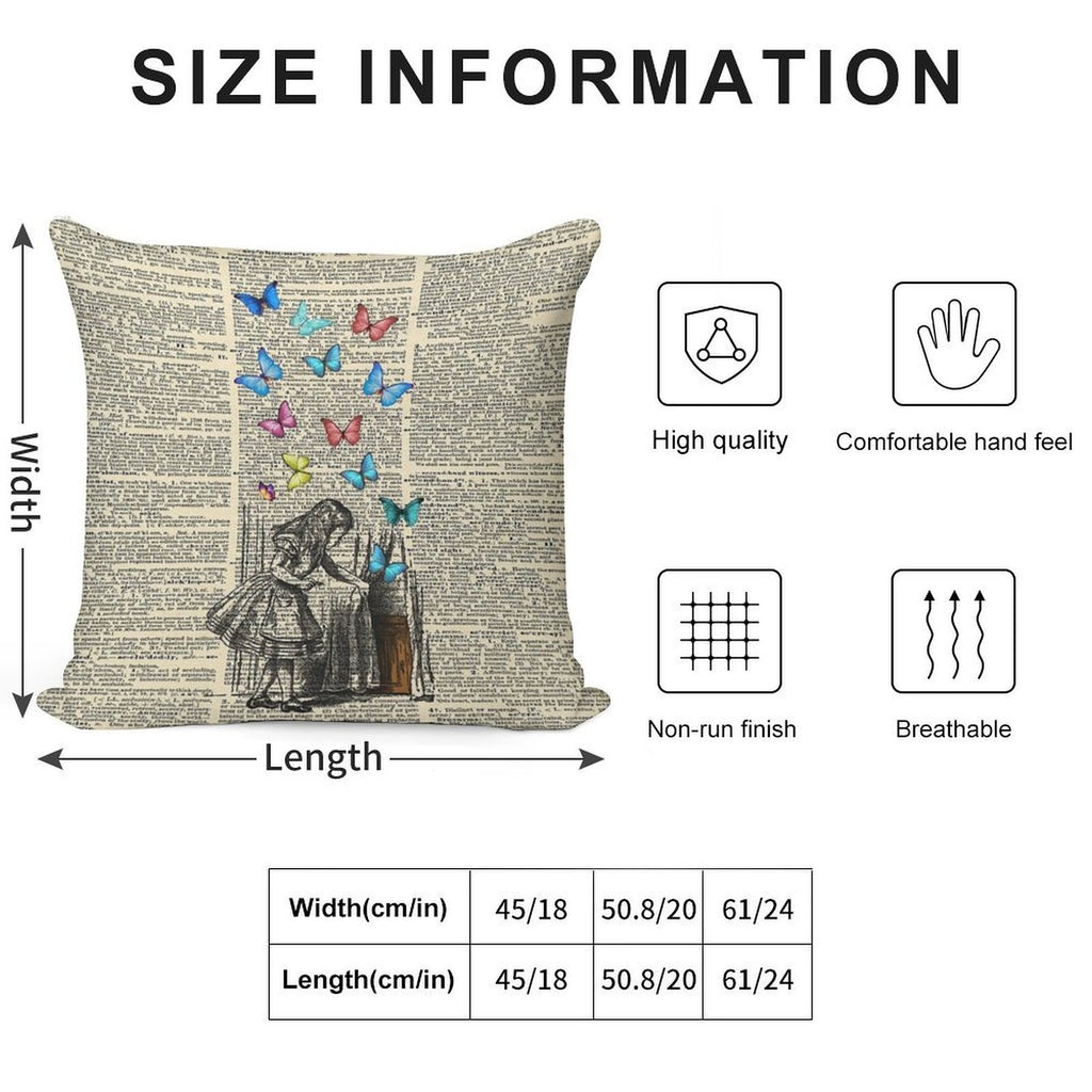 Alice In Wonderland - Let The Adventure Begin Soft Fade-Resistant Throw Pillow