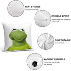 Kermit The Amphibian Soft Luxury Feel Throw Pillow