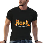 Nope Not Today Lazy Corgi Dog Lover  Ribbed Collar T-Shirt