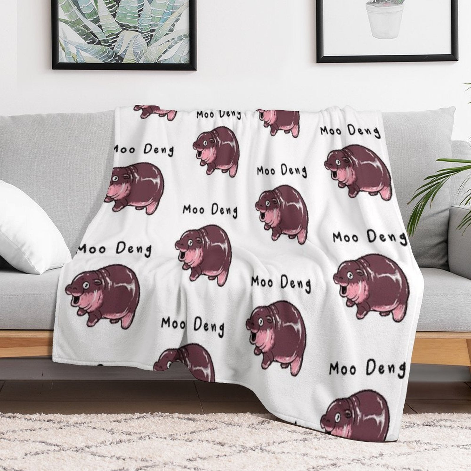 Moo Deng All-season Throw Blanket