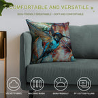 Colibri Des Vignes, Hummingbird, Colibri, Lea Roche Paintings Soft Luxury Feel Throw Pillow