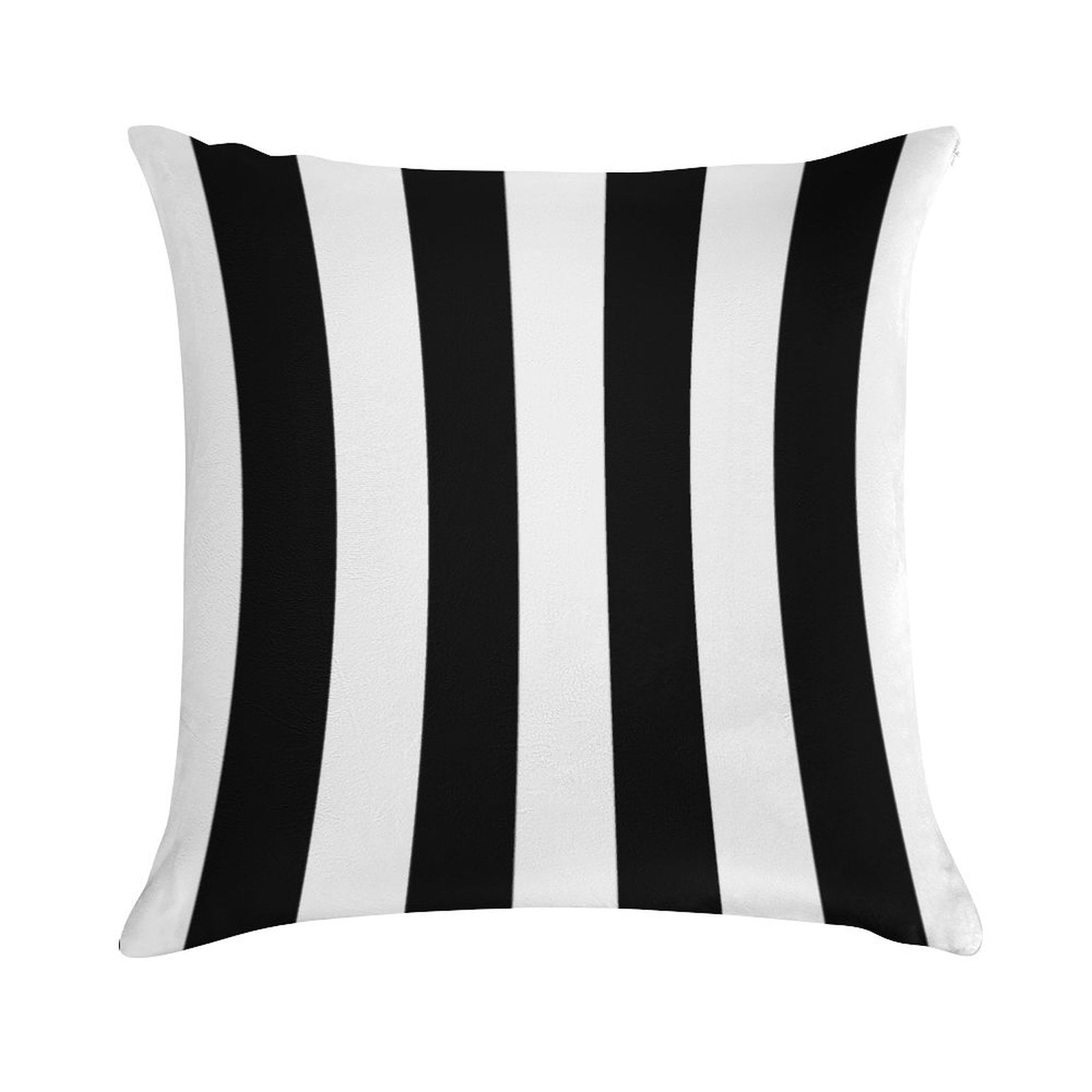 Big Lines Black Soft Decorative Cover Throw Pillow