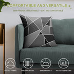 Gray Modern Geometric Pattern Soft Reinforced Edging Throw Pillow