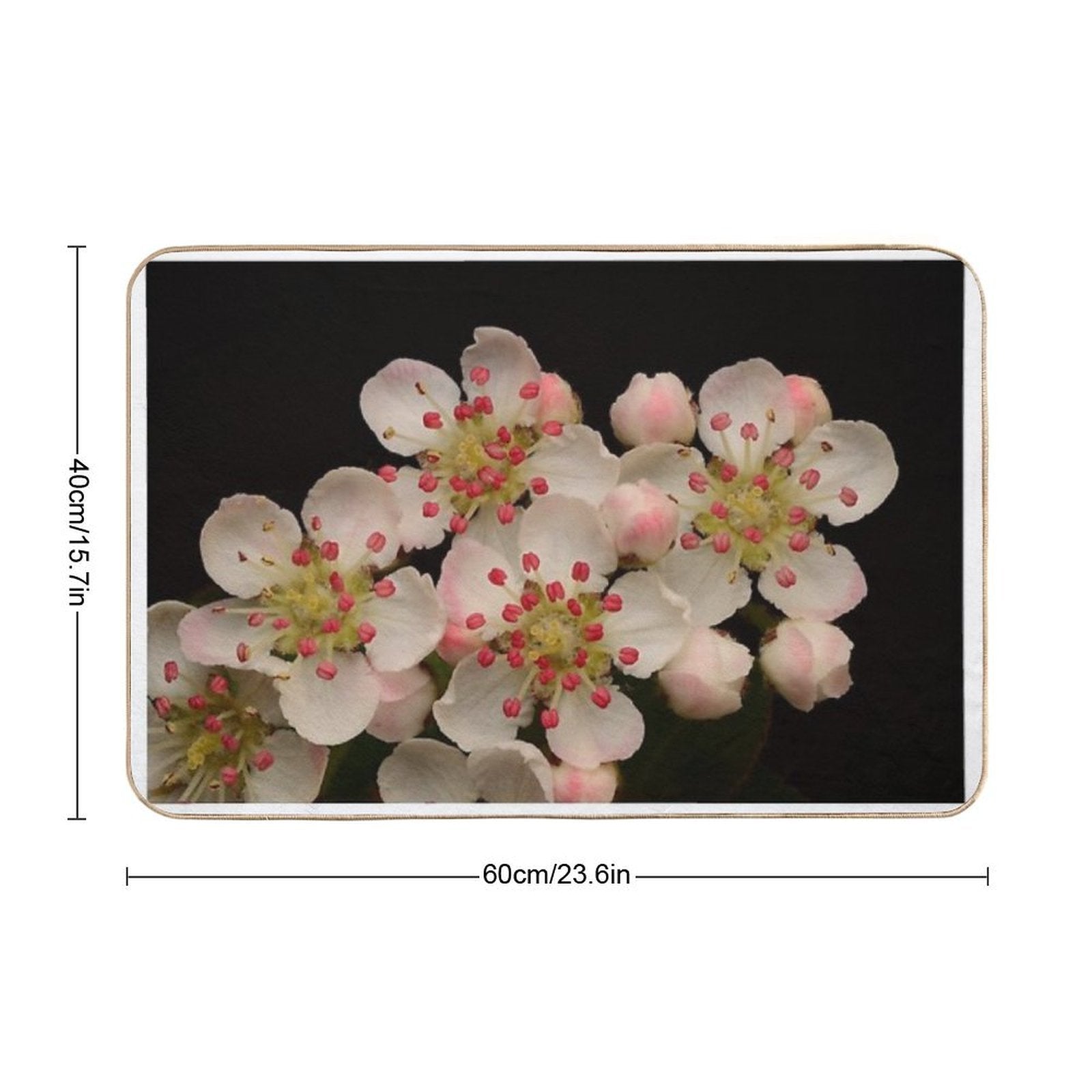 Macro of Aronia Melanocarpa Blossoms White Flowers  Stain-Proof Bath Mat