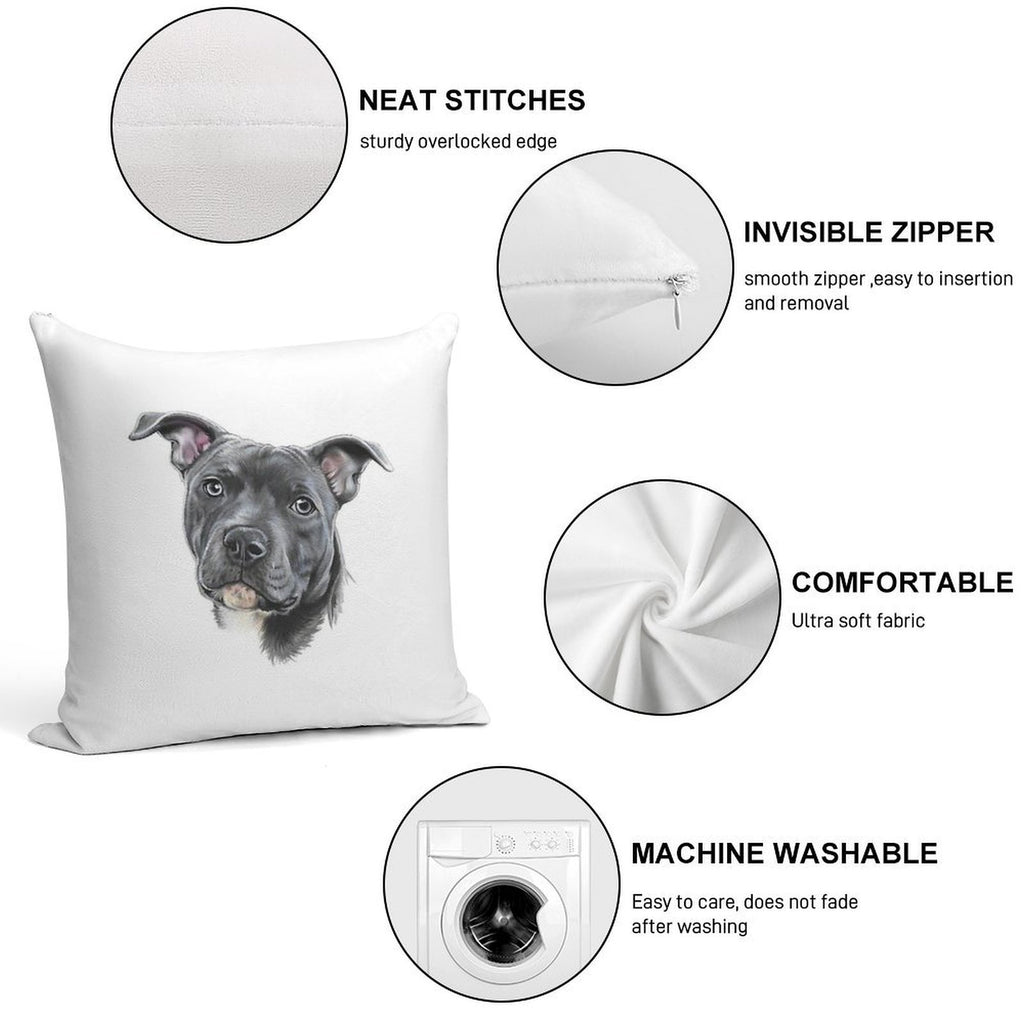 Blue Staffy Soft Warmth Comfort Throw Pillow