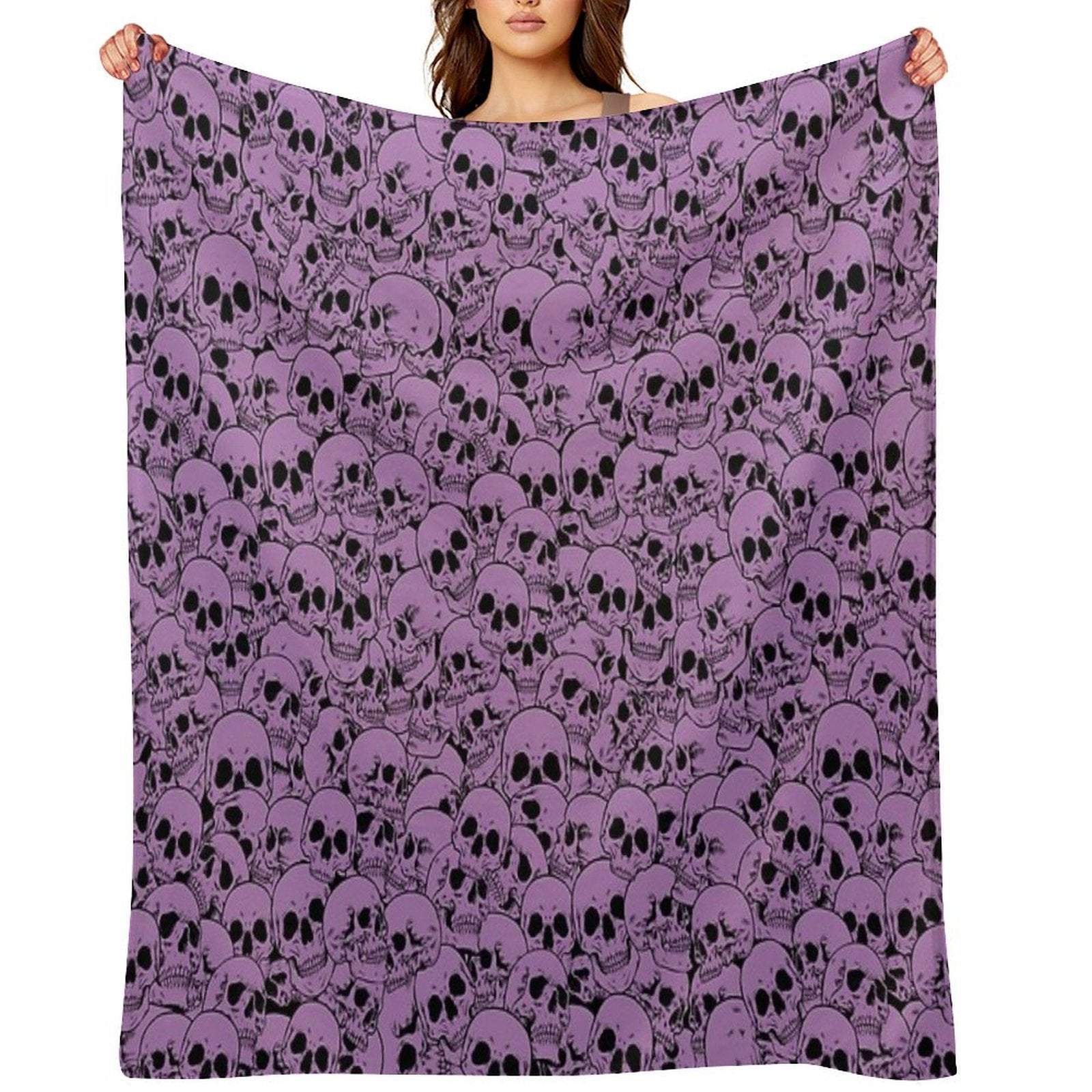 Purple Skulls Multi-functional Throw Blanket