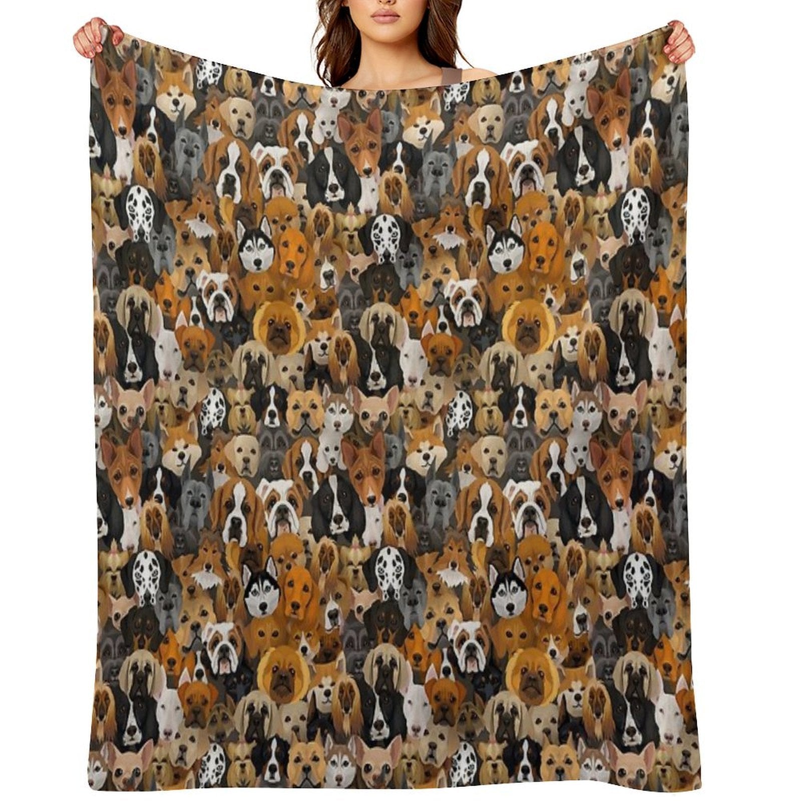 Dogs Illustrations Multi-functional Throw Blanket