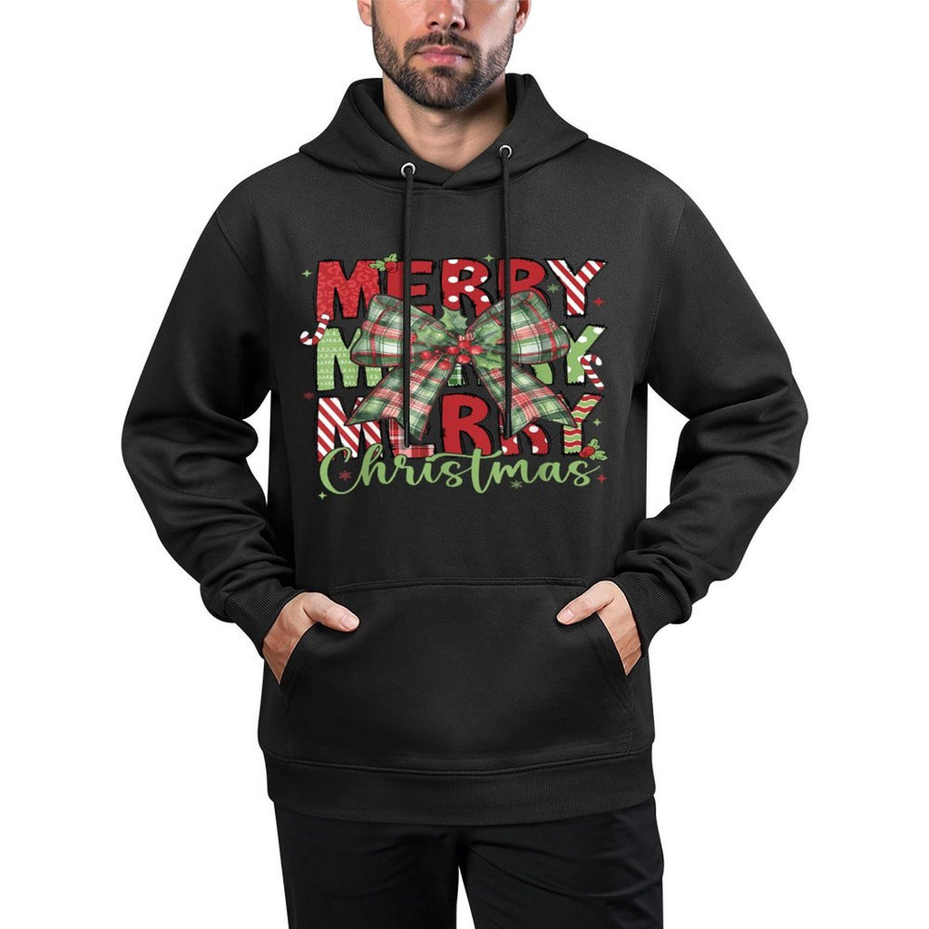 Merry Christmas Coquette Bow Xmas Pajamas Family Matching All-Day Comfort Hoodie