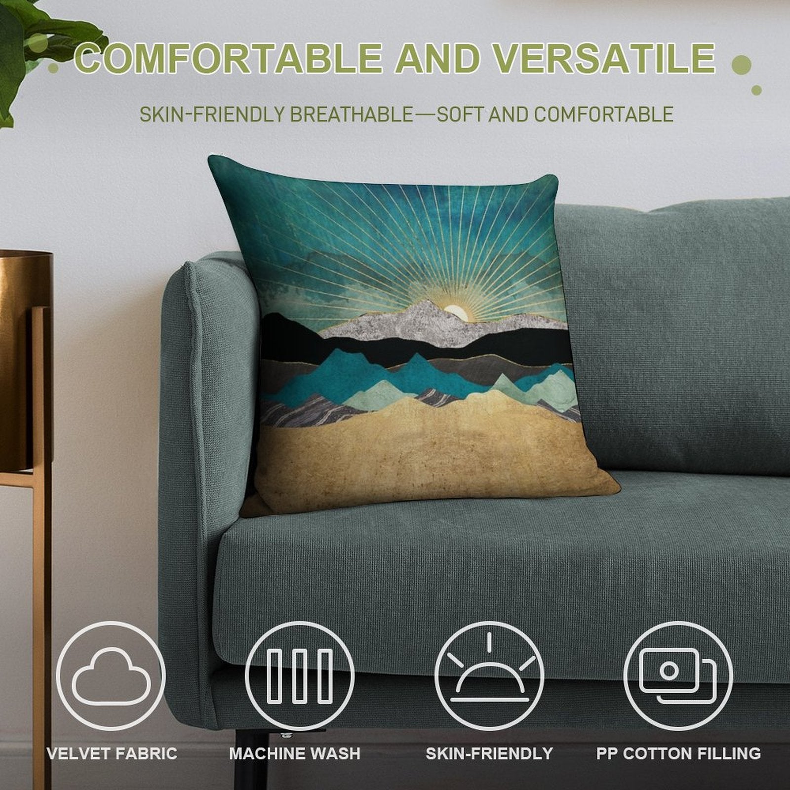 Peacock Vista Soft Easy Maintenance Throw Pillow