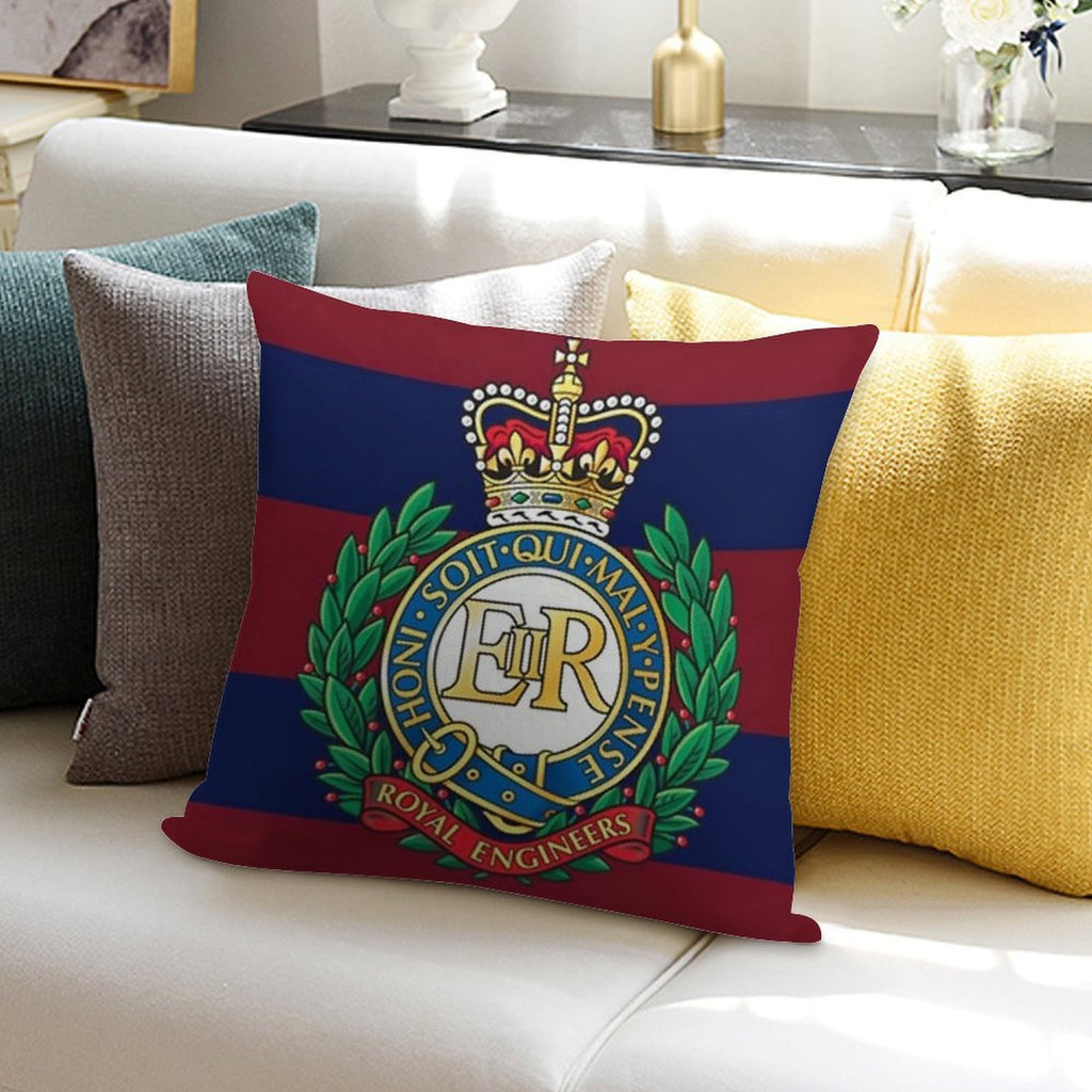 Royal Engineers Cap Badge Soft Hidden Zipper Throw Pillow