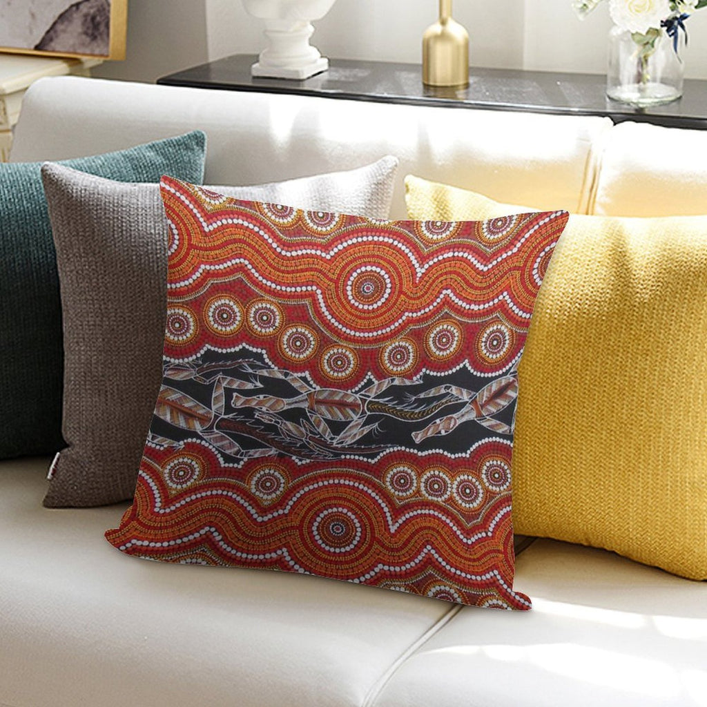 Australian Aboriginal Art Soft Ultra-Soft Texture Throw Pillow