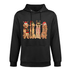Golden Retriever Christmas Funny Lights Xmas Dogs Lovers Cotton-Polyester Blend Hoodie