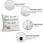 All Things Work Together for Good Soft Reinforced Edging Throw Pillow