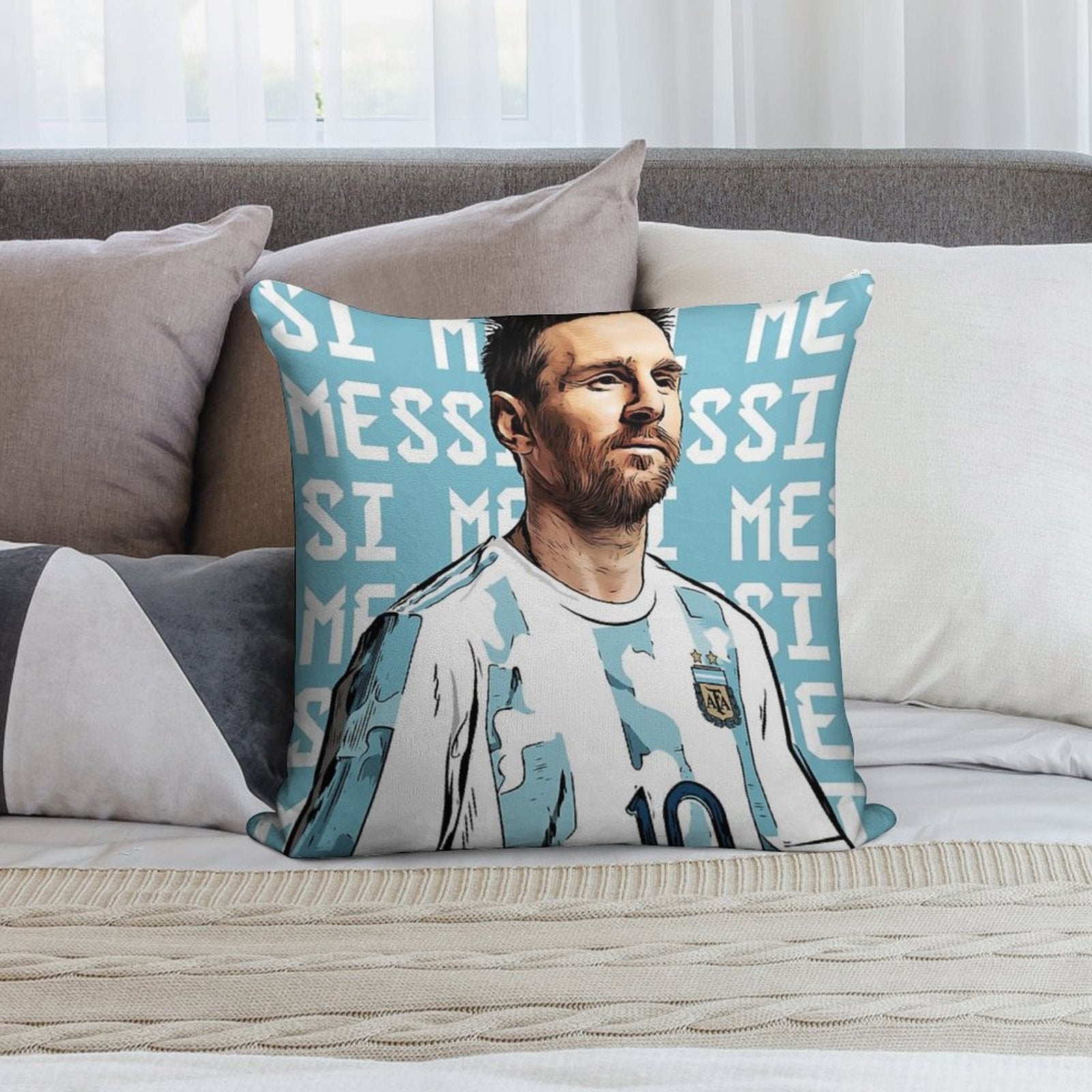 Lionel Messi Soft Gift Ready Throw Pillow