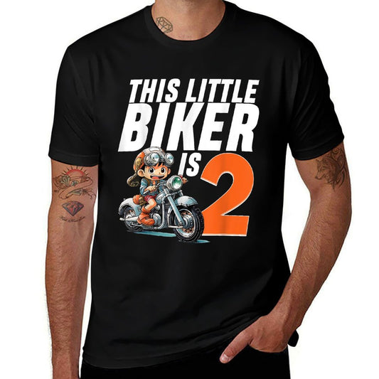 2nd Birthday Boys Motorcycle Biker 2 Year Old Gift  Fade-proof Color T-Shirt