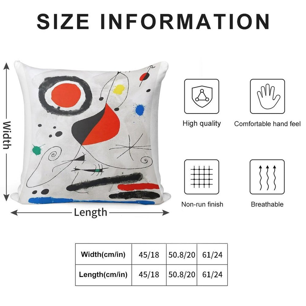 Joan Miro Original Lithograph from Derriere Le Miroir 1964 Soft Home Decor Throw Pillow