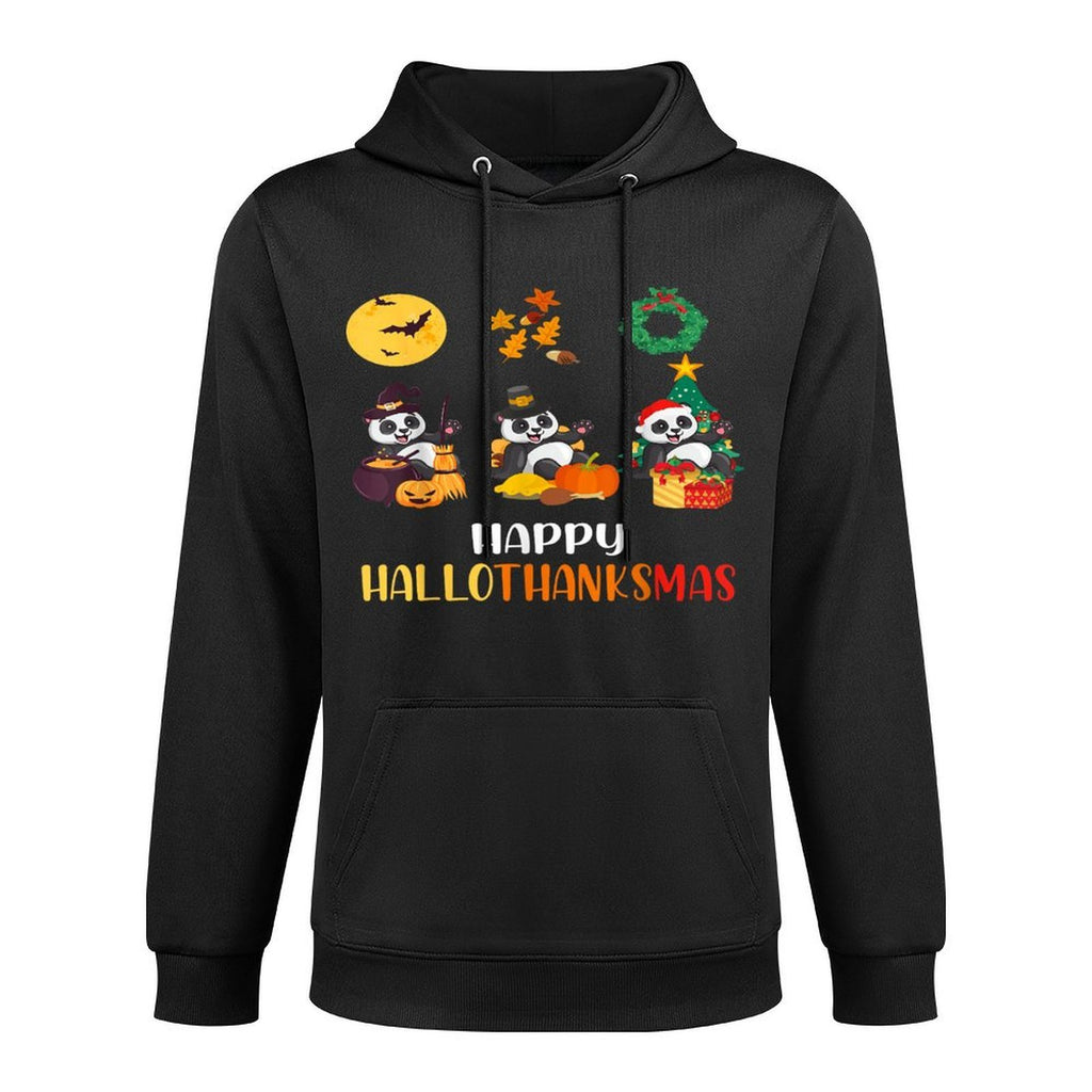 Panda Halloween Christmas Happy Hallothanksmas Panda Relaxed Fit Hoodie