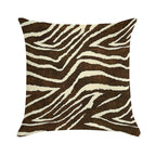 ZEBRA IN WINTER BROWN AND BEIGE ANIMAL PRINT Soft High-Density Material Throw Pillow