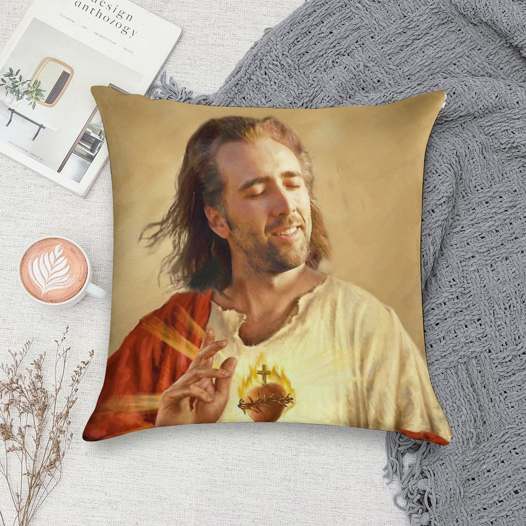 Nicholas Cage Blessing Soft Luxury Feel Throw Pillow
