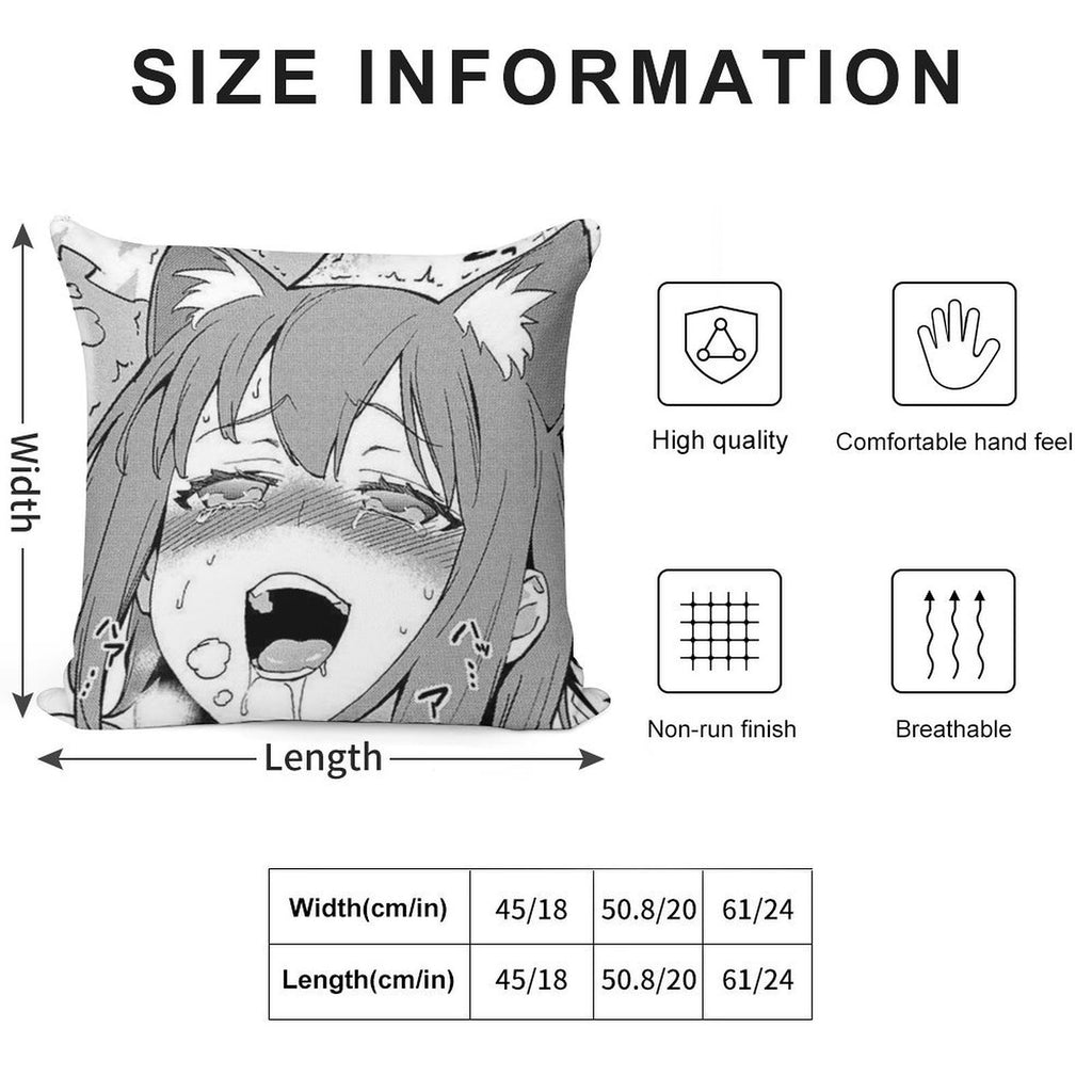 Hentai Girl Soft Reinforced Edging Throw Pillow