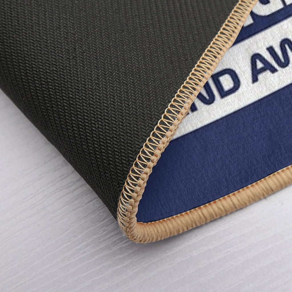 It's Lights Out And Away We Go! - Version 2 (Dark Blue BG)  Multi-Purpose Bath Mat