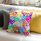 Colorful Heart Abstract Soft Durable Construction Throw Pillow