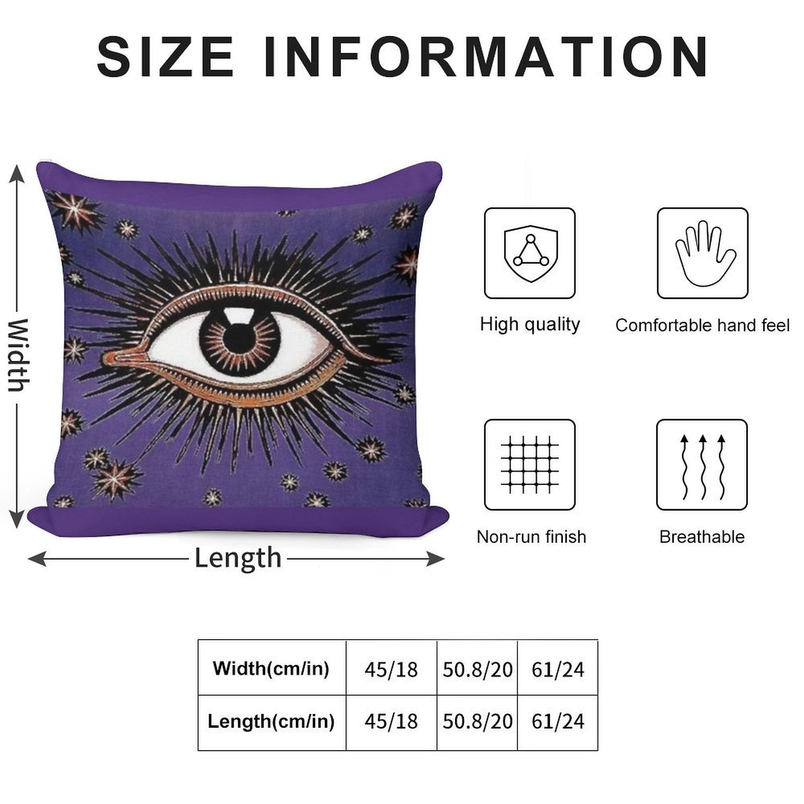 Purple Eye Soft Multiple Sizes Throw Pillow