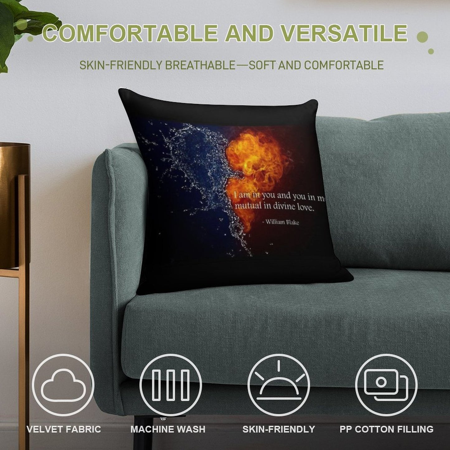 Twin Flames for Life Soft Multiple Sizes Throw Pillow