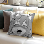 Hentai Girl Soft Reinforced Edging Throw Pillow
