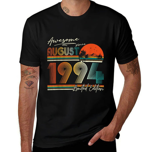 30 Year Old Awesome Since August 1994 30th Birthday Gift Men  Cotton T-Shirt
