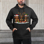 Cute Santa Reindeer Elf Dachshund Christmas Womens Mens Kids Pilling-Resistant Hoodie