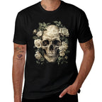 Womens Skull Roses  Tagless Design T-Shirt