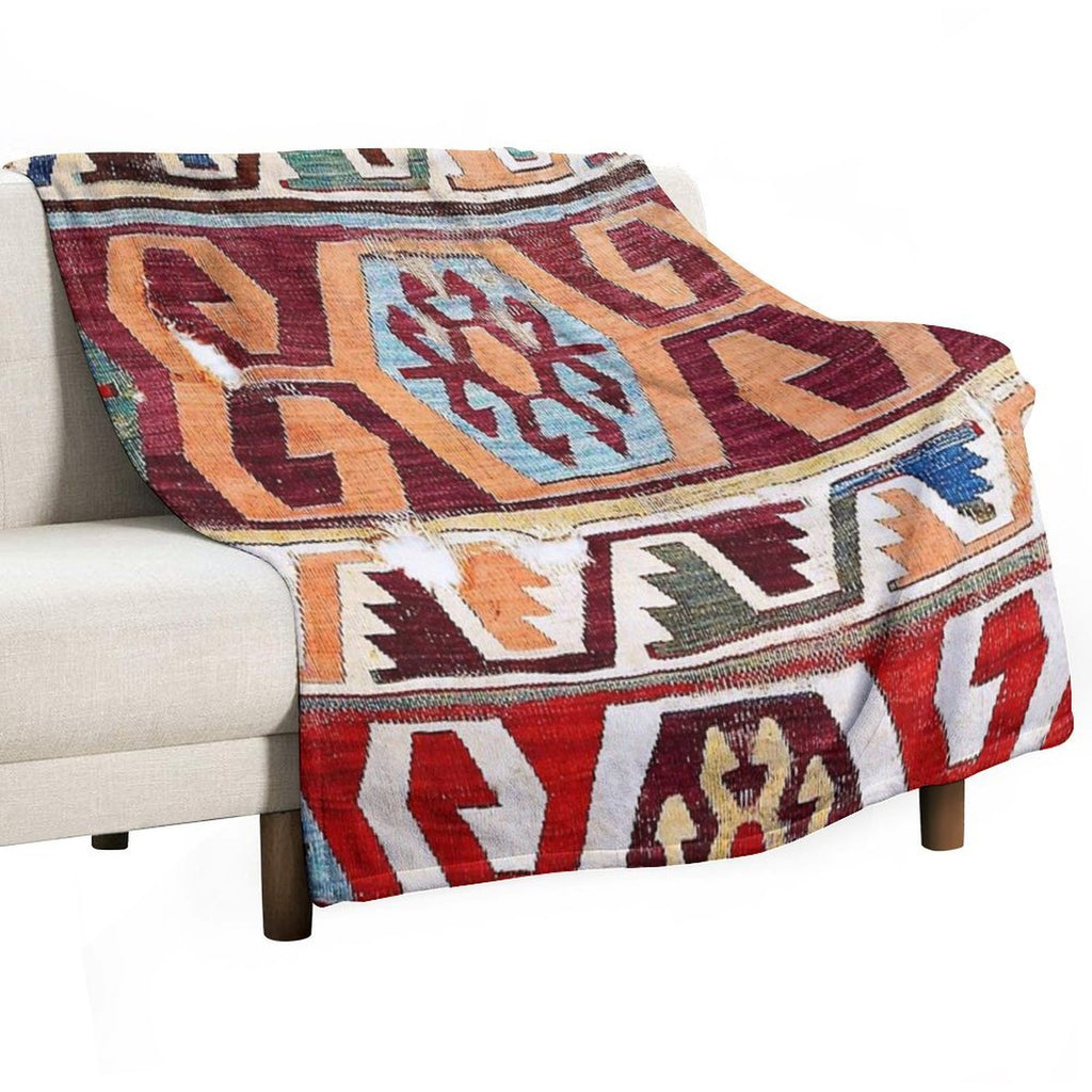 Konya 18th Century Central Anatolian Kilim Print Premium Throw Blanket