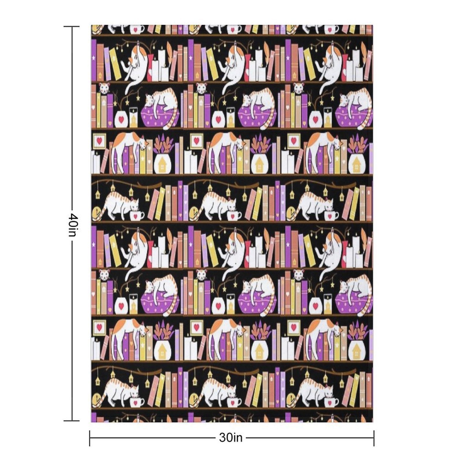 Library Cats - Dreamy Violet Sustainable Throw Blanket