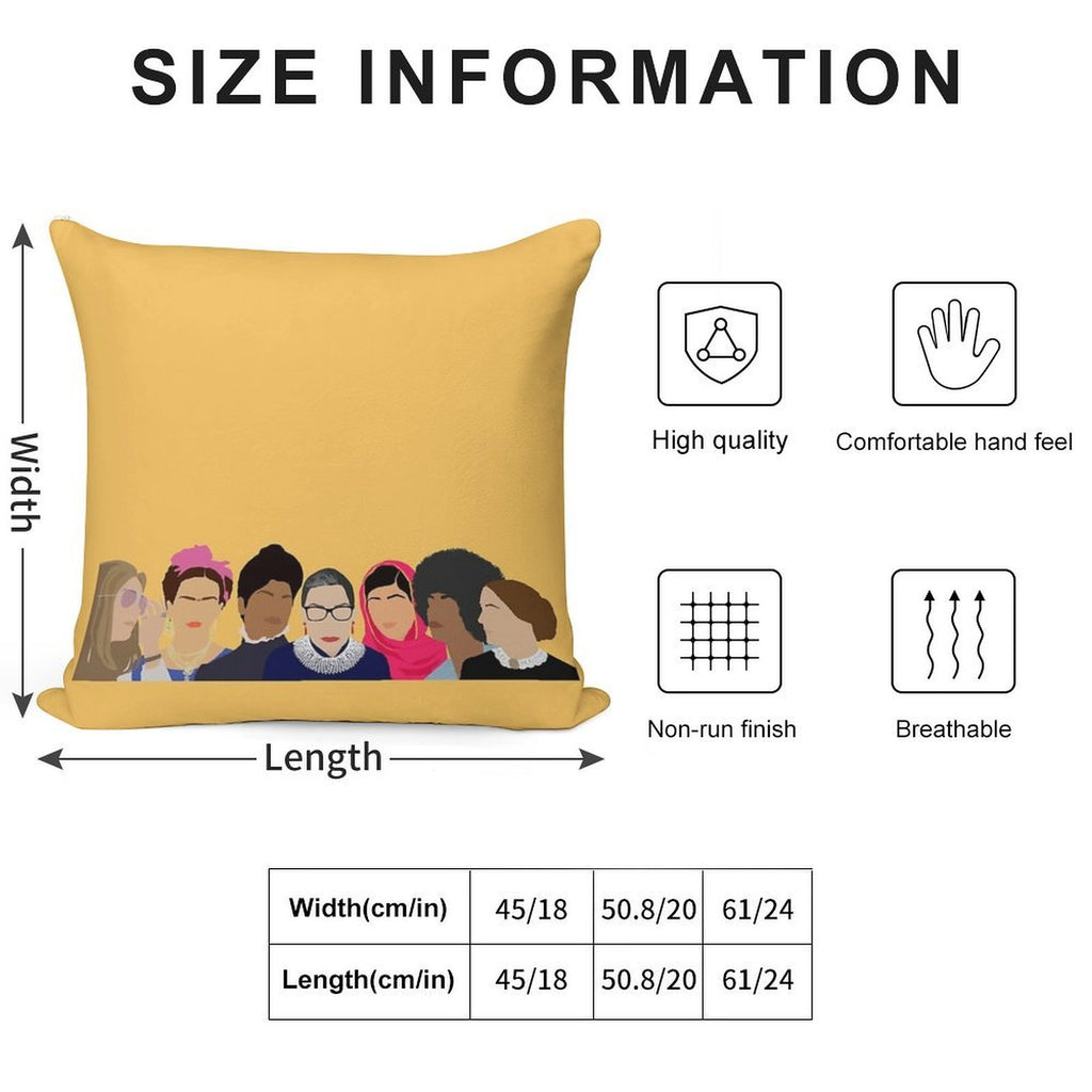 Feminist Girl Gang- Squad Goals (with Gloria) Soft Ultra-Soft Texture Throw Pillow