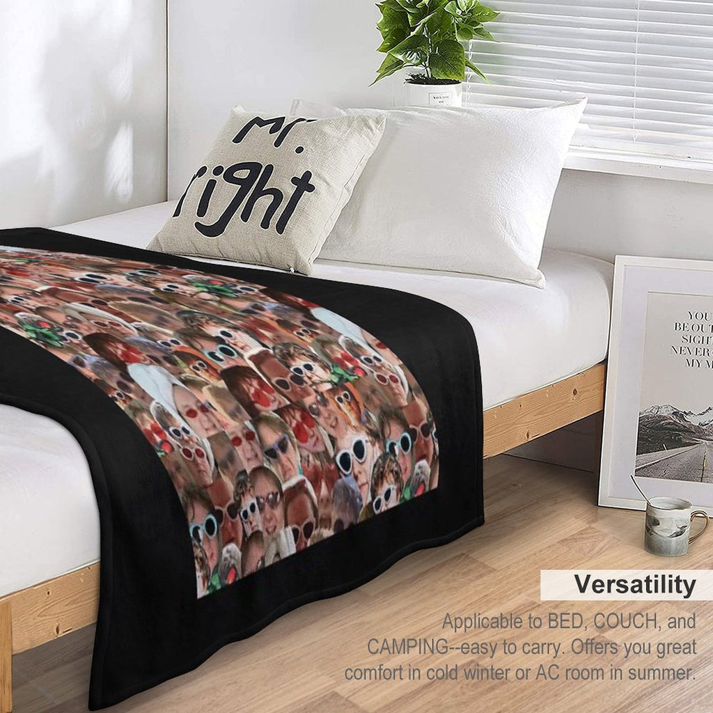 Lewis Capaldi Collage Repeat Print Eco-conscious Throw Blanket