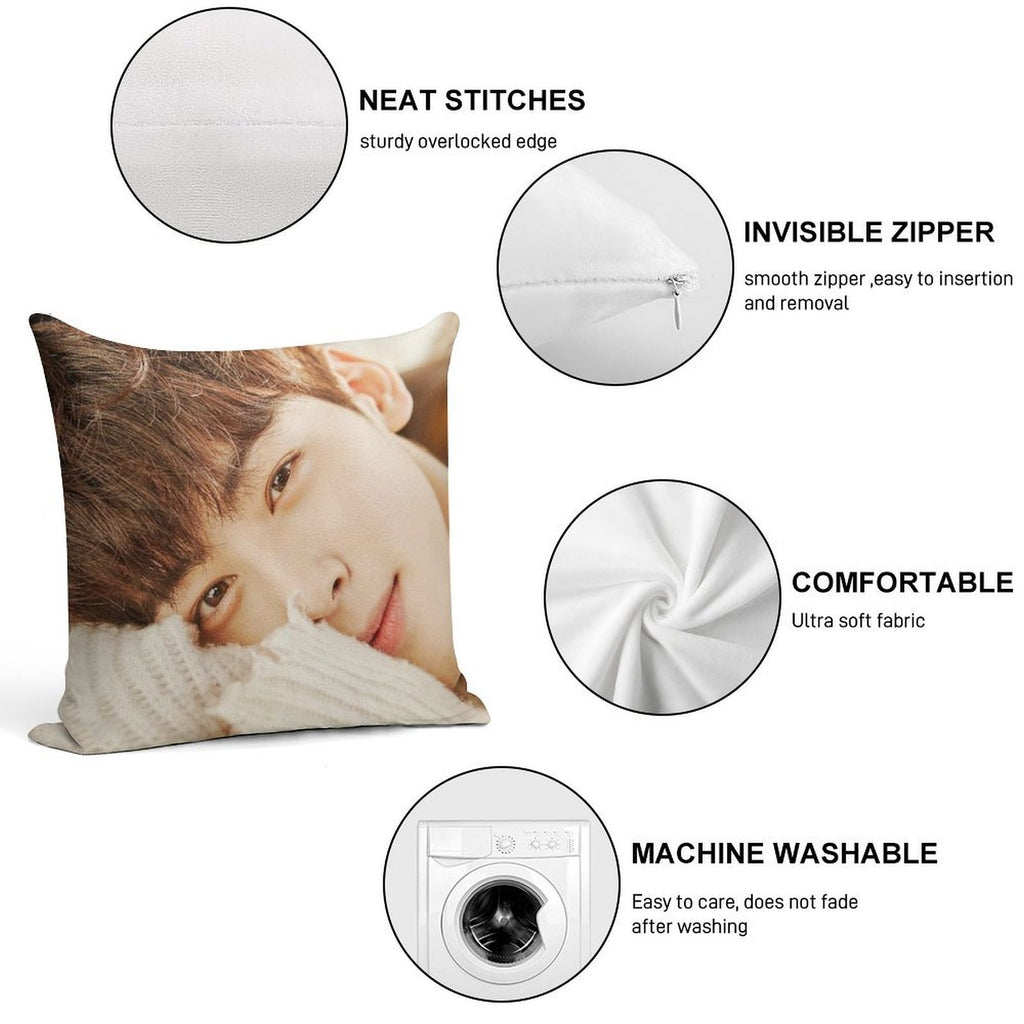 Cha Eunwoo Soft Durable Construction Throw Pillow