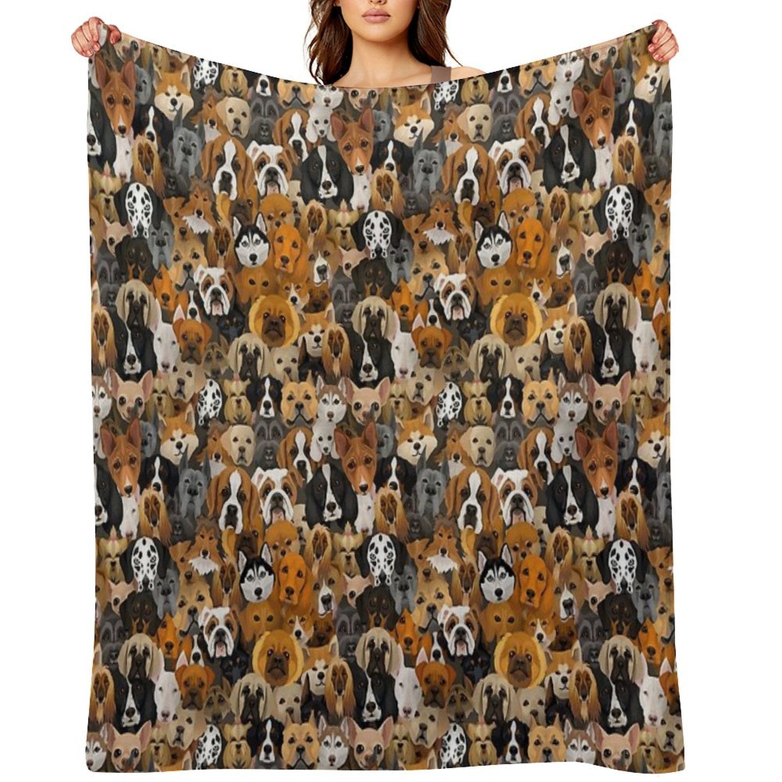 Dogs Illustrations Multi-functional Throw Blanket