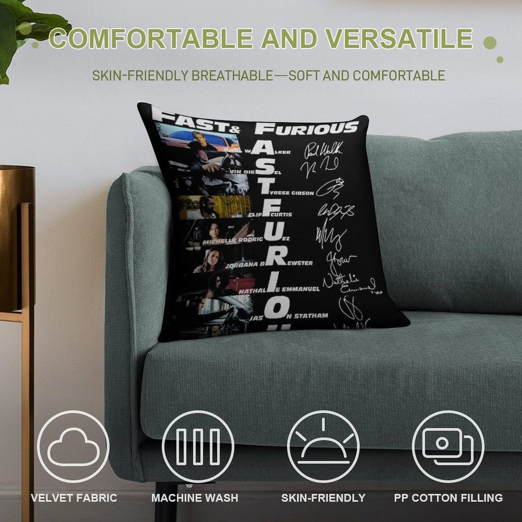 20th Anniversary 2001 2021 Fast Furious Signatures Soft Bedroom Essential Throw Pillow