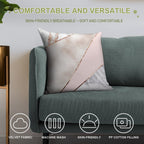 Spliced Mixed Rose Gold Marble Soft Bedroom Essential Throw Pillow