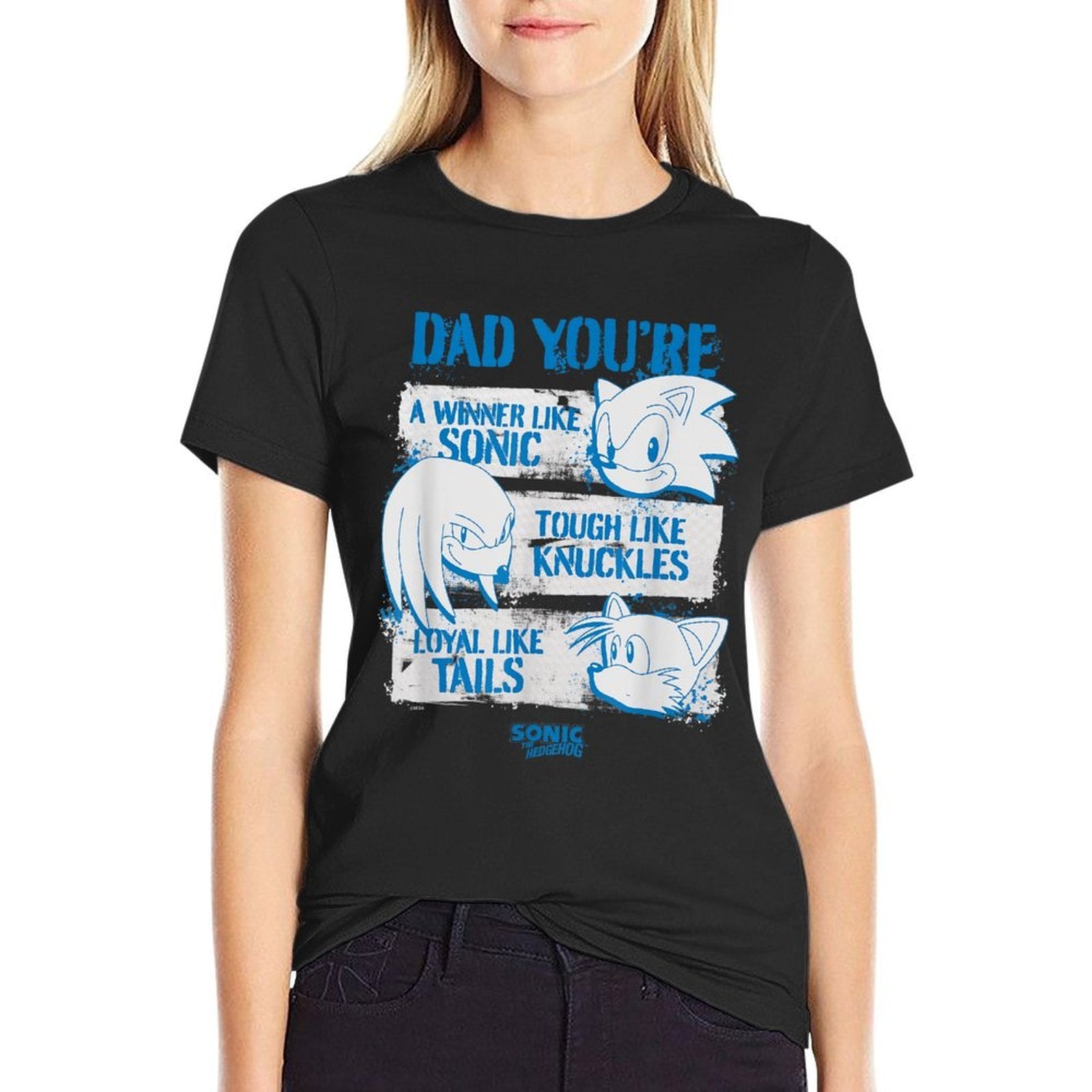 Sonic The Hedgehog Fathers Day Dad Qualities Distressed  Classic T-Shirt