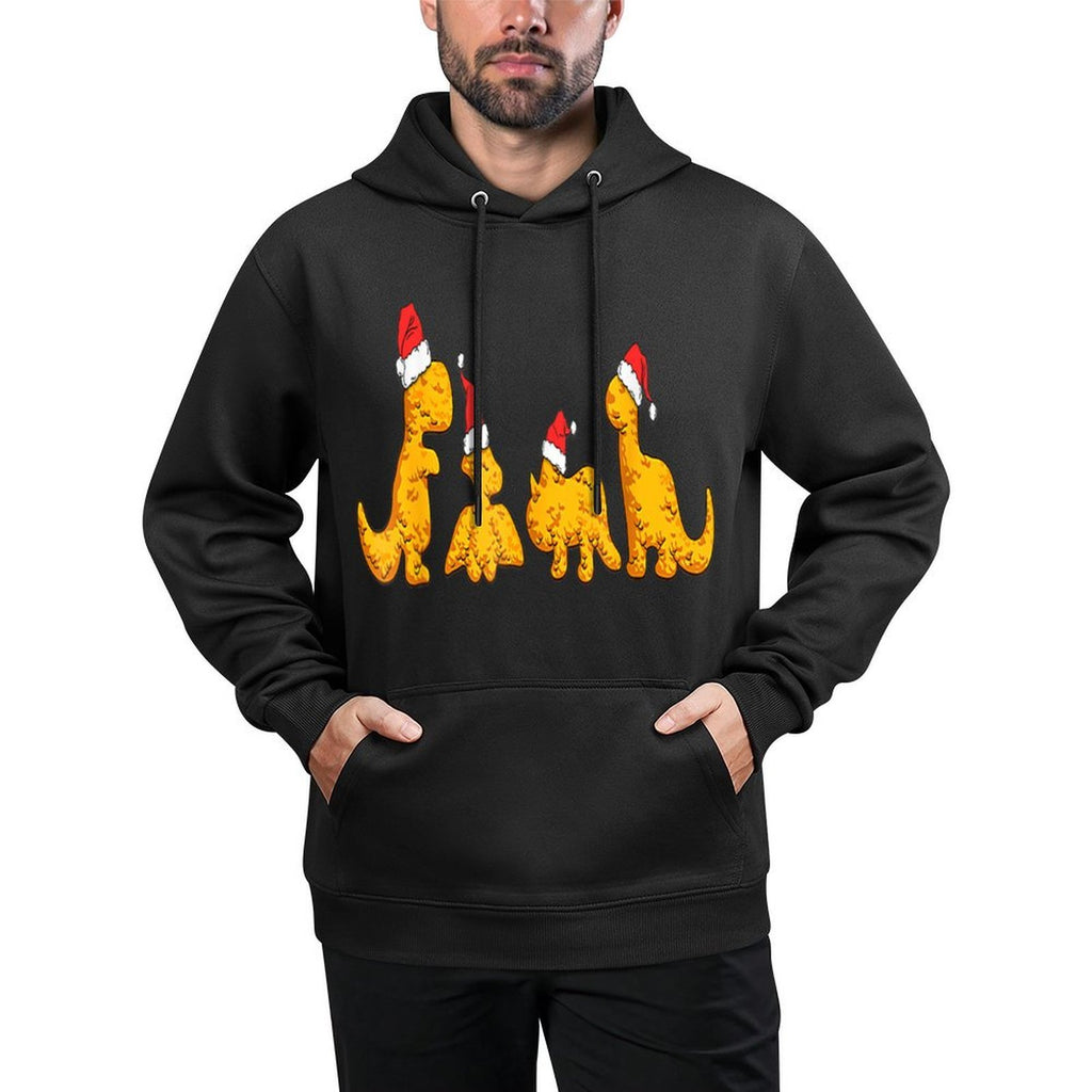 Dino Chicken Nuggets Funny Dinosaur Shape Nuggets Christmas Medium-Weight Fabric Hoodie
