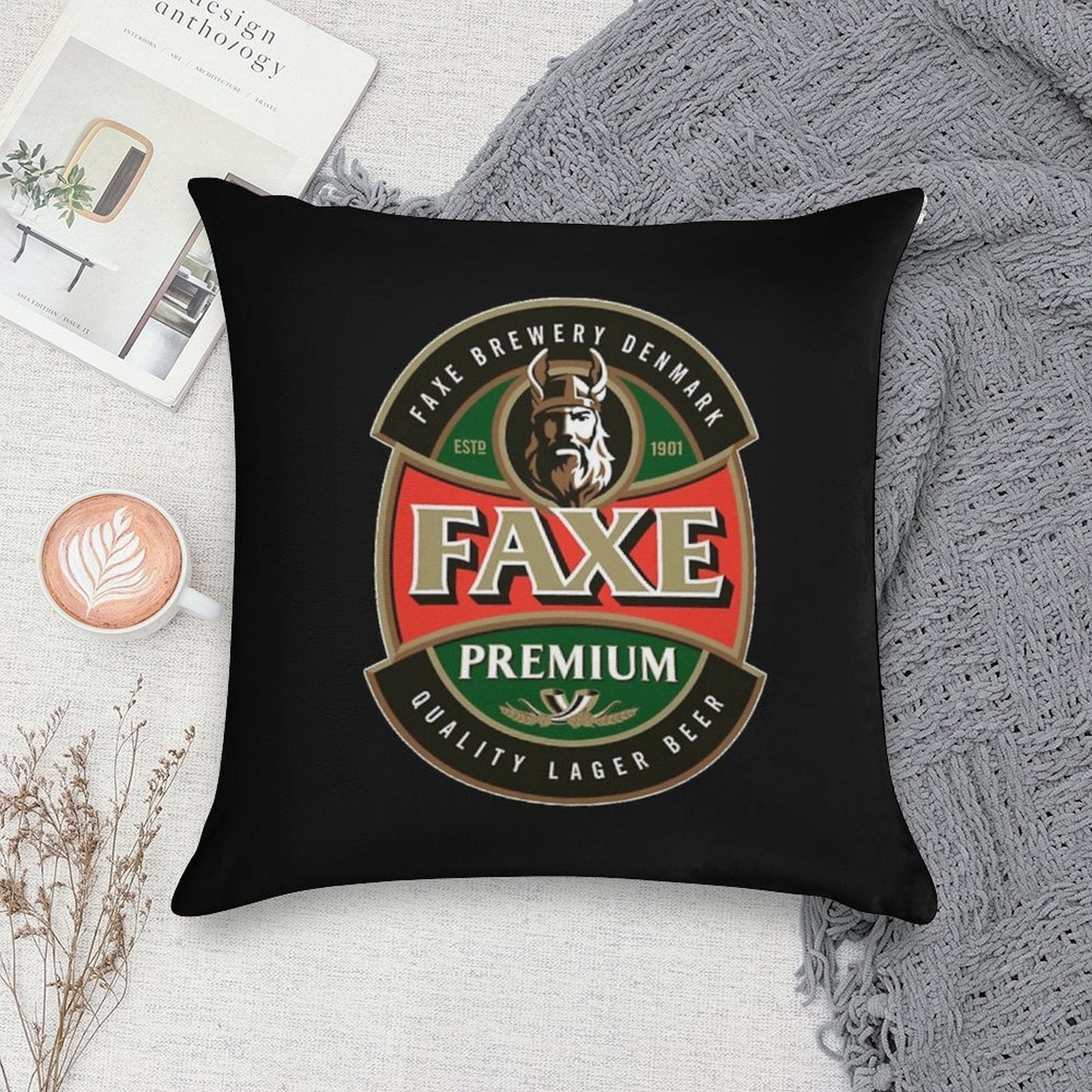 Faxe Premium Beer Soft Durable Construction Throw Pillow