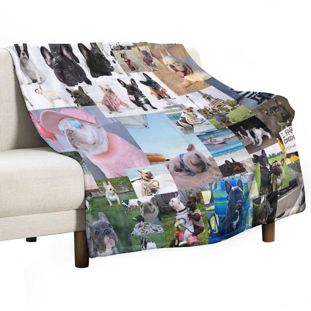 French Bulldog Collage Quick-dry Throw Blanket