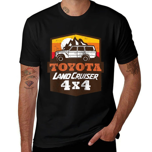 Toyota Land Cruiser 4x4 Retro Landscape Big Chest Logo Raglan Baseball  Moisture-wicking T-Shirt