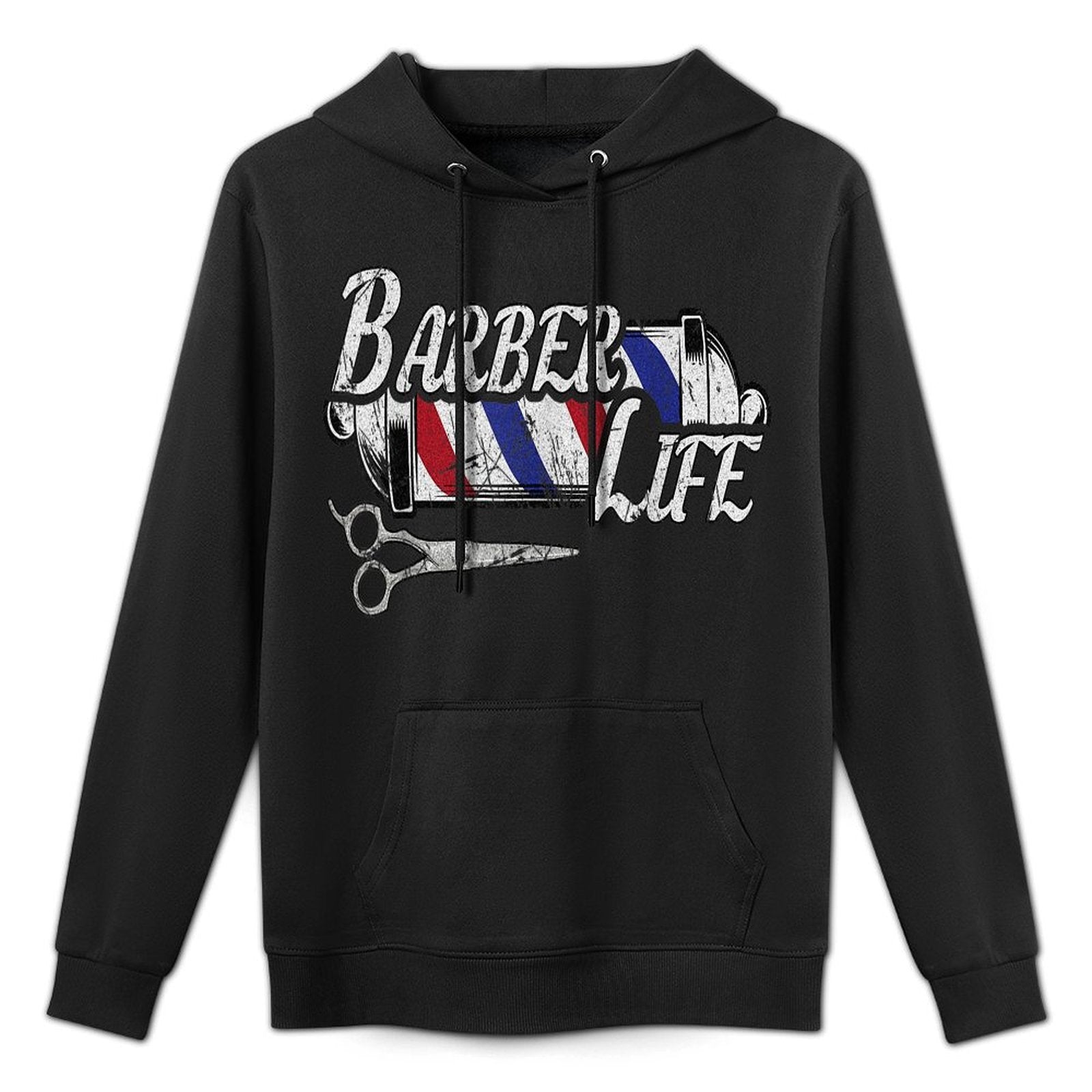 Vintage Barbers Pole Hair Hairstylist Christmas Gift Medium-Weight Fabric Hoodie