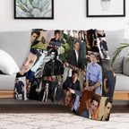 Patrick Dempsey Abstract Collage Travel-friendly Throw Blanket
