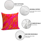 Hot Fuchsia Orange Soft Luxury Feel Throw Pillow