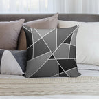 Gray Modern Geometric Pattern Soft Reinforced Edging Throw Pillow