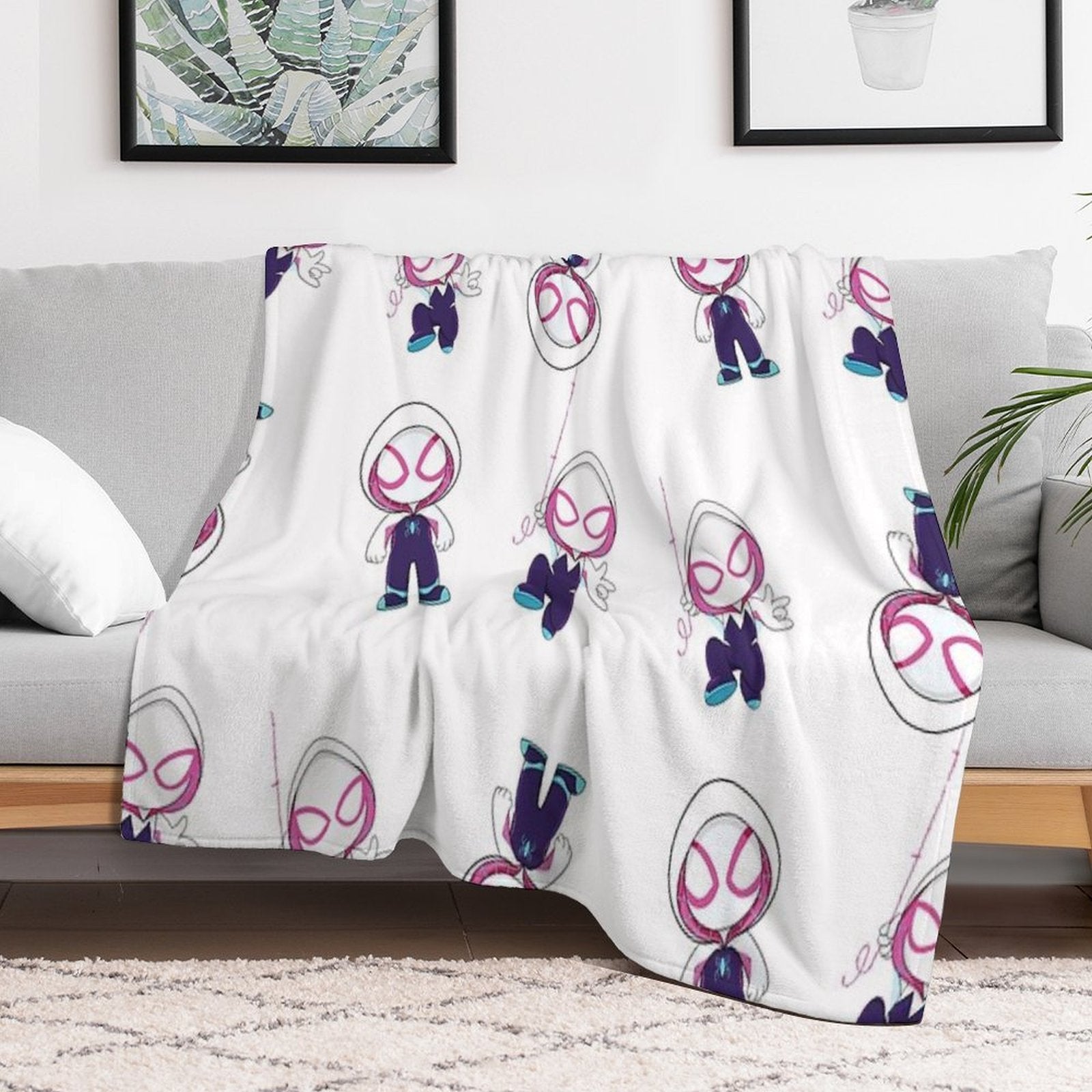 Gwen Little Spider Ghost, Baby Spidey Girl, Grl Pwr, Cartoon Ghost Spider Multi-functional Throw Blanket
